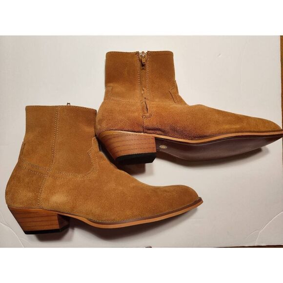 CIVIL REGIME CAMEL SUEDE WESTERN BOOT SIZE 7 / 40 - Picture 1 of 9